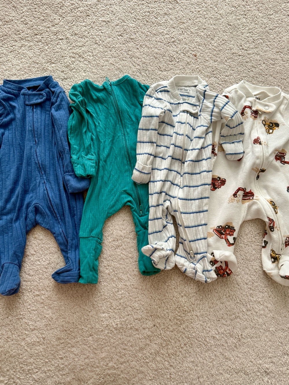 Bundle Set of 4 Baby Footed One-Piece